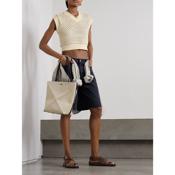 Guest In Residence Mesh Crop Vest in Cream Small New Womens Knit Tank Top - Picture 13 of 15